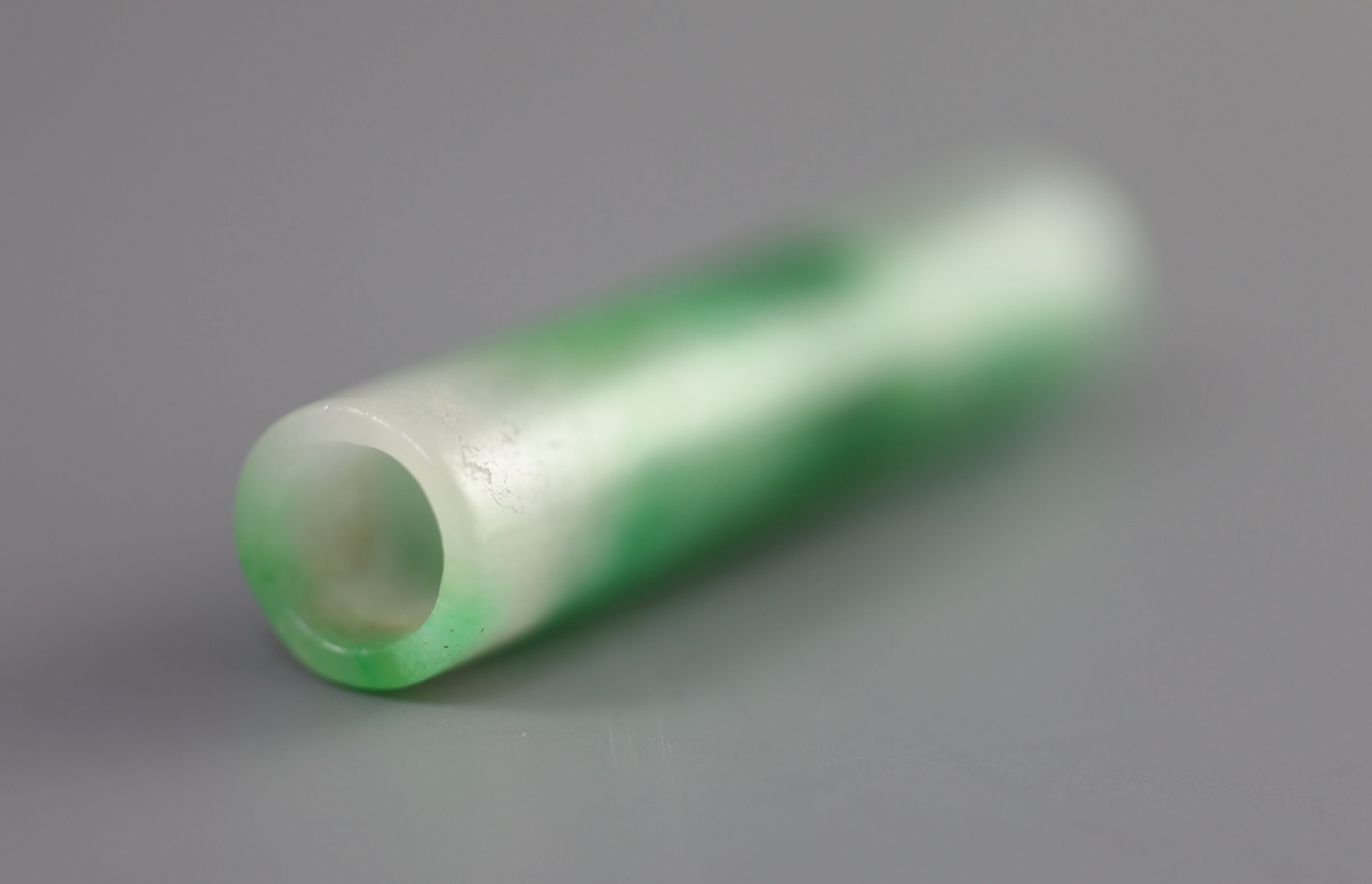 A Chinese jadeite official's hat plume holder, 7cm